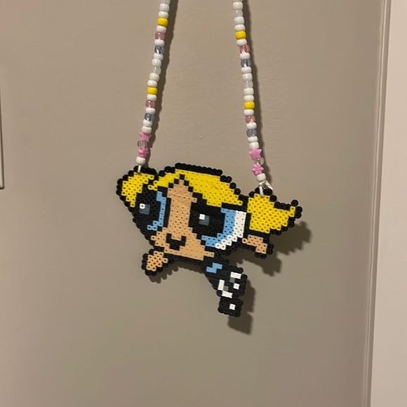 Jewelry - bubbles powder puff girl perler